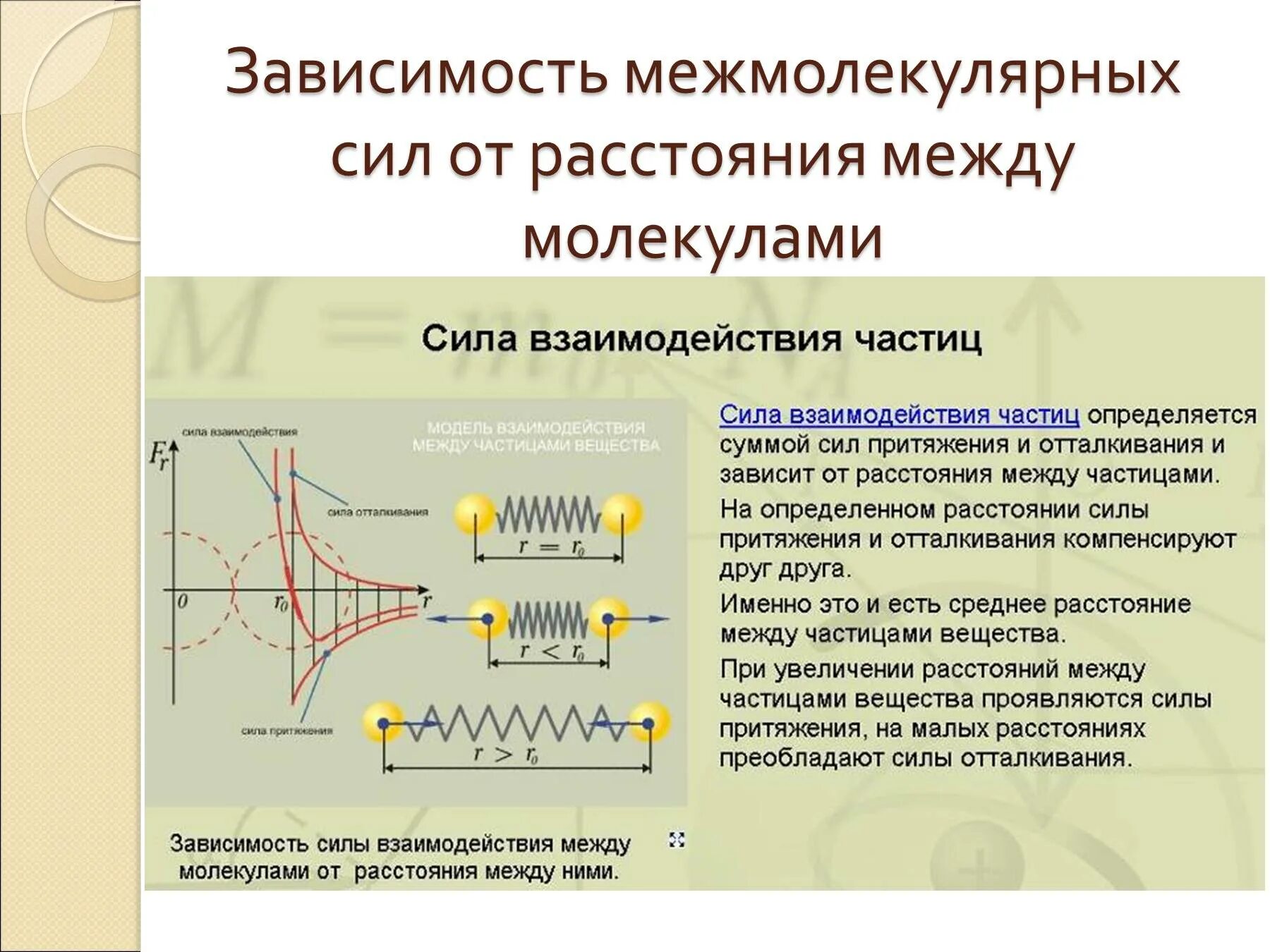 Сила притяжения молекул газа. Силы и энергия межмолекулярного взаимодействия 10 класс. Силы межмолекулярного взаимодействия физика. Силы межмолекулярного взаимодействия максимальны между молекулами. Силы молекулярного взаисоде.