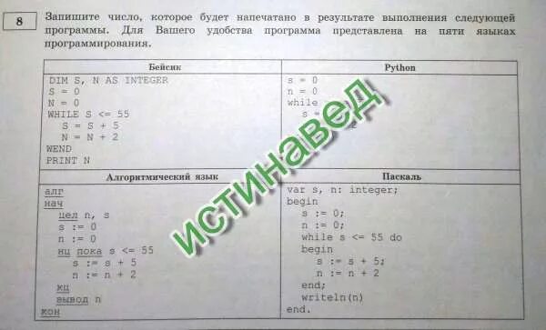 Что напечатает следующая программа var. Что напечатает следующая программа var