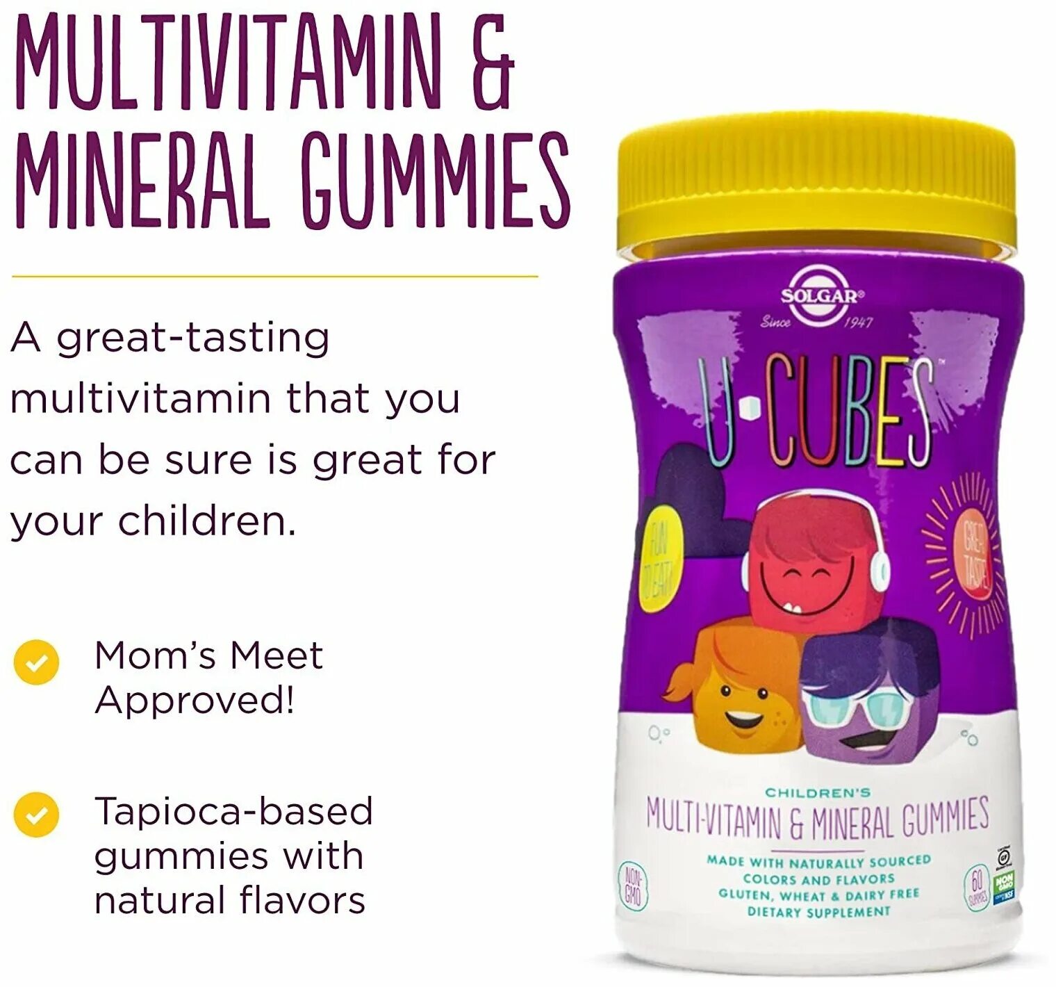 U-Cubes, children's Multi-Vitamin & Mineral Gummies. Solgar u-Cubes Multivitamin and Mineral Gummies 60 Gummies. Solgar u-Cubes Multivitamin and Mineral Gummies (60жев.пастилок).