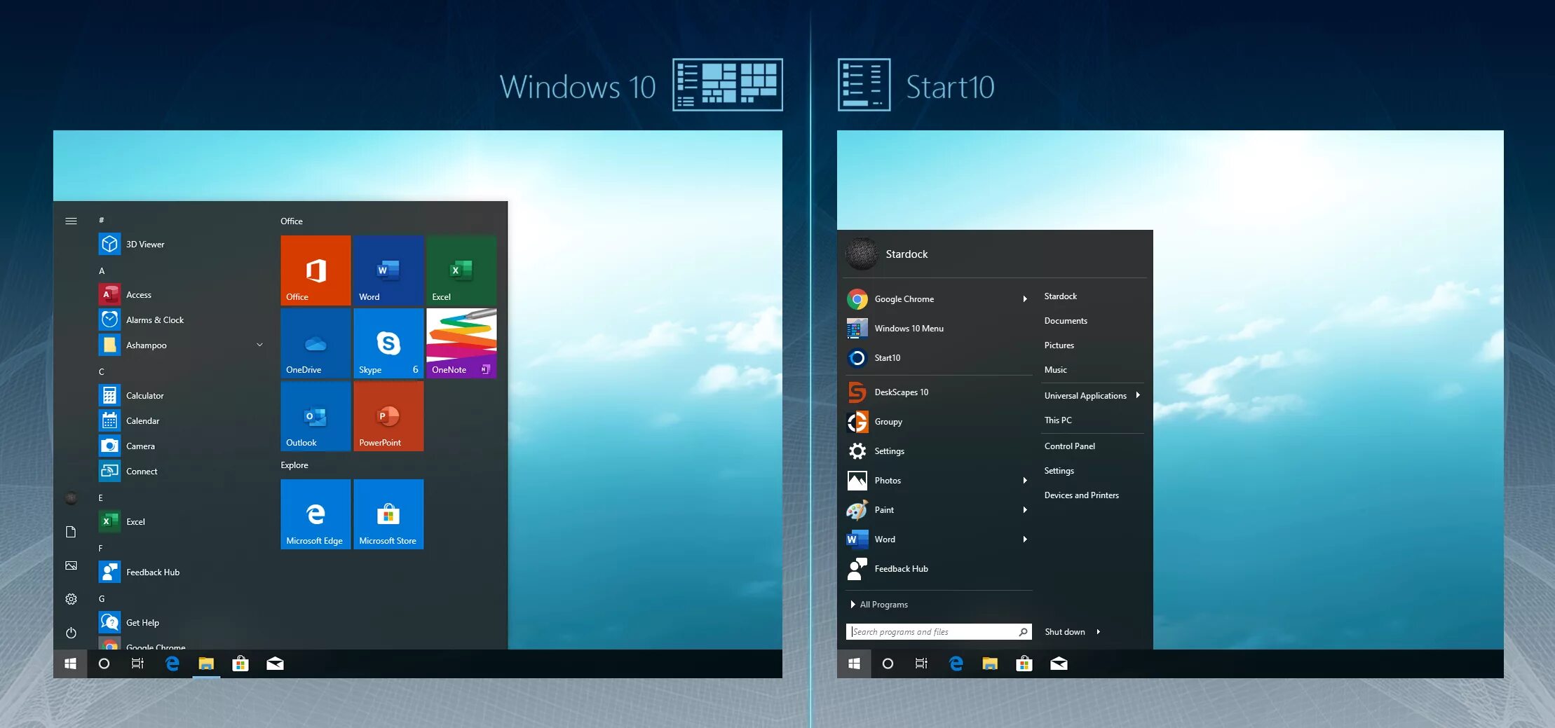 Stardock start. СТАРДОК старт 10. СТАРДОК для виндовс 10. Windows 10 start menu. Стартовое меню виндовс 10.