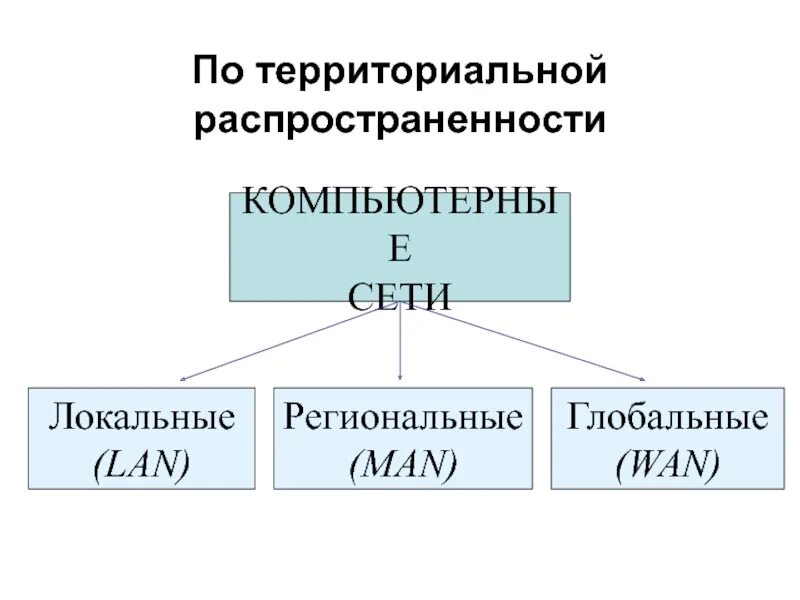 Территориальная распространенность компьютерных сетей. Территориальная распространенность компьютерных сетей