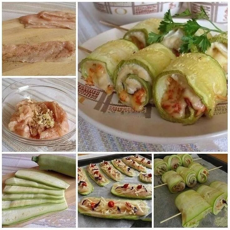 Блюда из кабачков и куриного филе