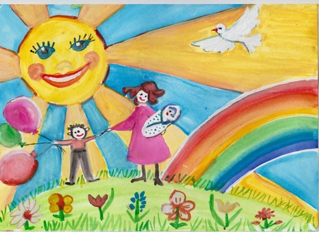 Рисование на тему день защиты детей. Рисунок на тему детство. Счастливое детство рисунок. Пусть всегда будет солнце рисунок. Пусть всегда будет мир рисунки