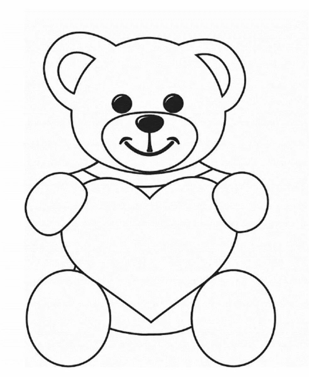 Рисунки для срисовки на лист а4. Раскраска "мишки". Раскраска медведь с сердечком. Раскраска Медвежонок с сердечком. Мишка с сердцем раскраска.