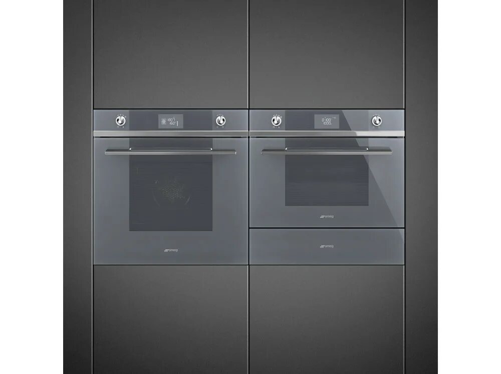 Свч 60 см. Подогреватель посуды Smeg cpr115s. Духовой шкаф Smeg sf700po белый. СВЧ Smeg. Smeg духовой тройной шкаф.