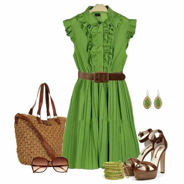 Сочетание зеленого цвета платья Luxury fashion & independent designers SSENSE Womens fashion, Cute outfits, Fash