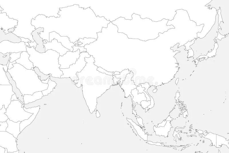 Западная азия контурная карта. Политическая контурная карта зарубежной Азии. Политическая контурная карта Азии с границами государств. Зарубежная Азия политическая карта контурная карта. Контурная политическая карта Азии для печати а4.