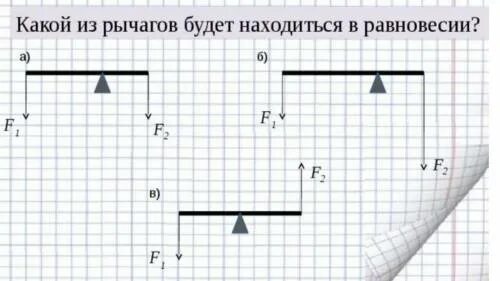 Какой из рычагов будет находиться в равновесии. Какие рычаги будут находиться в равновесии. Схемы рычагов находящихся в равновесии. Схема рычага в равновесии.