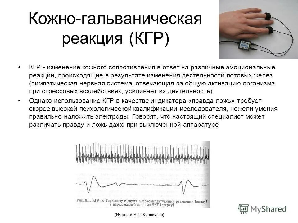 Кожно-гальваническая реакция (кгр). Кожно-гальванический рефлекс. Кожно-гальваническая реакция и методики регистрации кгр. Электрическая активность кожи (ЭАК). Регистрация детектор