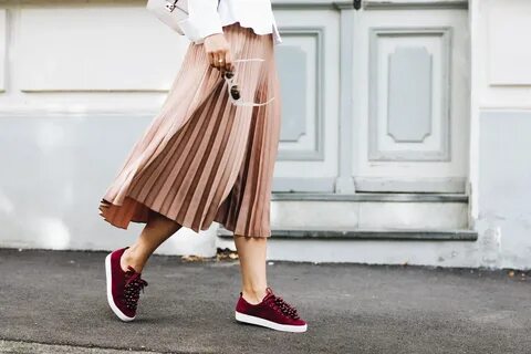 Skirt and sneakers
