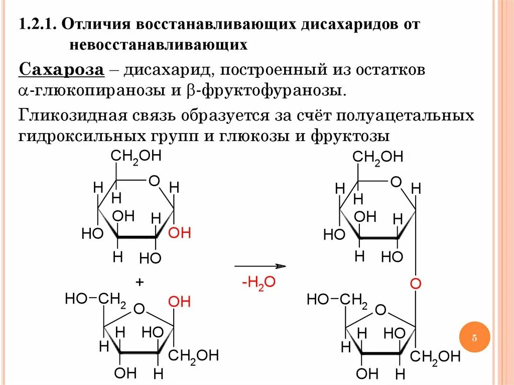 Отличие сахарозы от глюкозы реакция. Сахароза Тип гликозидной связи. Глюкопираноза это дисахарид. Восстанавливающие дисахариды сахароза. Тип гликозидной связи в глюкозе.