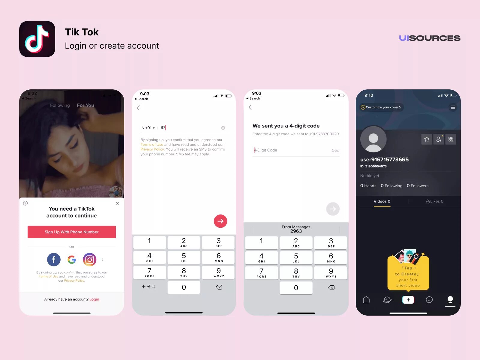 Tik Tok login. Тик ток Интерфейс. Tik Tok приложение. Логин тик ток.