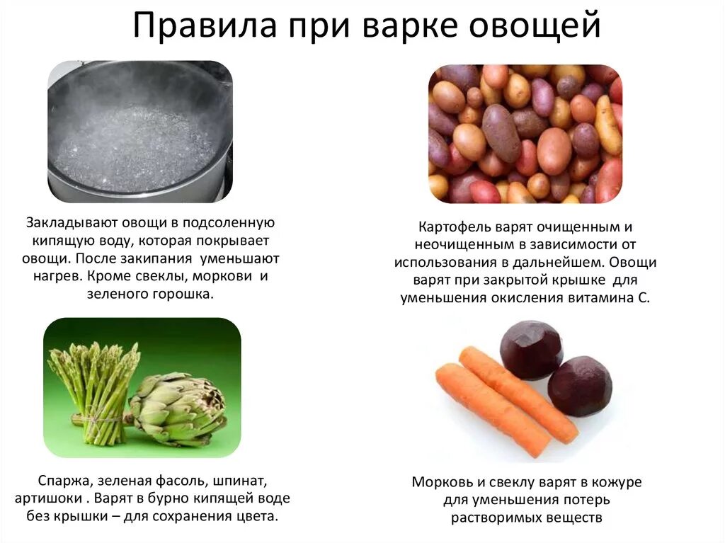 Какие способы варки сохраняют большее количество минеральных. Правила варки овощей. правила при варке овощей. овощи при варке закладывают. перечислите основные правила варки овощей.