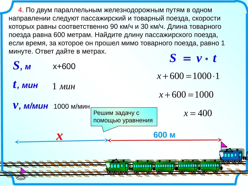 Ему осталось пройти три четверти пути. По двум параллельным железнодорожным путям. Задачи на движение поезда. По двум параллельным железнодорожным железным путям. По параллельным железнодорожным путям в одном направлении.