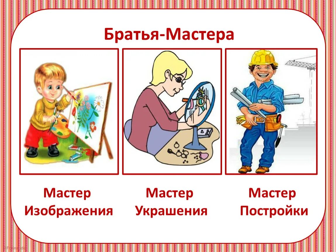 Три брата трудятся вместе 1 класс. Мастер изображения. Мастера изображения постройки и украшения. Мастер изображения и мастер украшения. Мастер изображения мастер украшения мастер постройки.