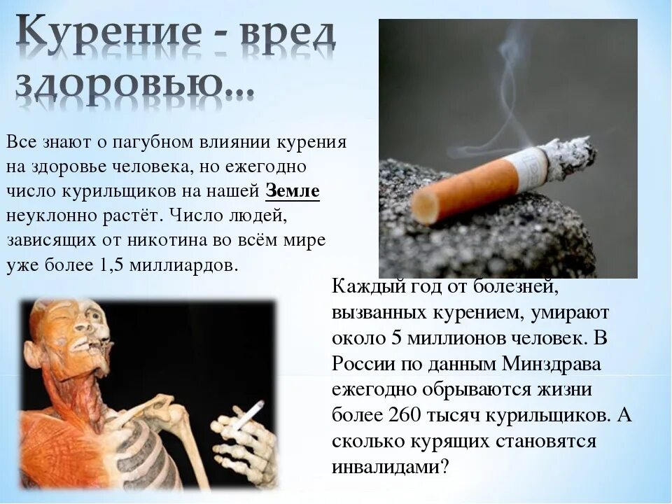 Вред наносимый организму курением. Курить вредно для здоровья. Тема о вреде курения.