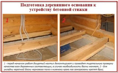 Сделать стяжку пола в деревянном доме