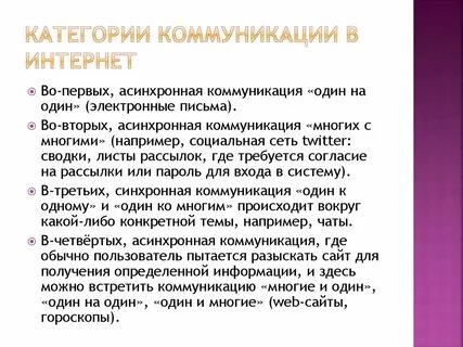Категории коммуникации