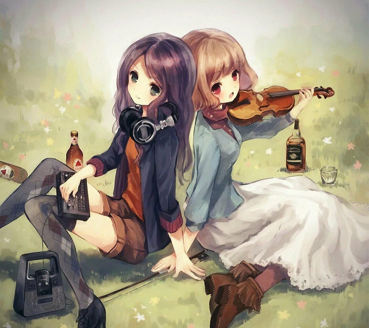 Аниме. Две милые подружки. Две милые подружки. Аниме подруги. Две милые подружки.