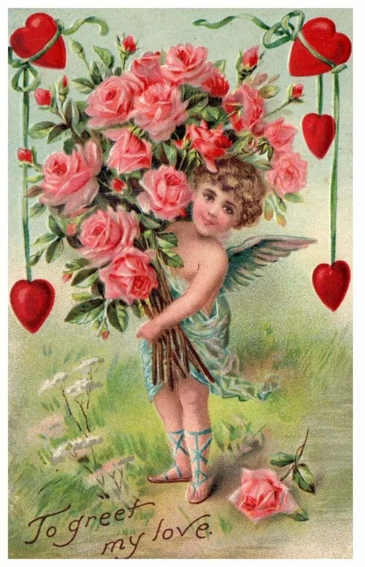 Красивые картинки с днем ангела валентины. Винтажные открытки. Открытка с днем влюбленны. Старинные открытки с днем рождения.
