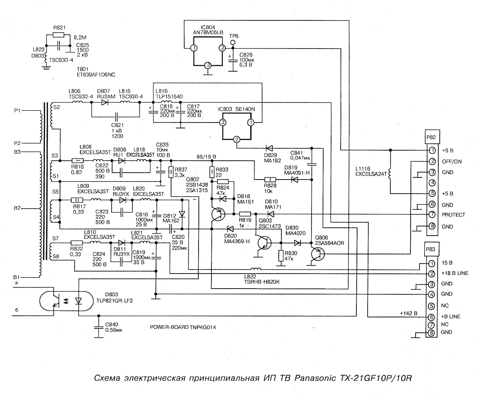 Схема блока питания теле панасоник тс 14s80r PANASONIC TX29AD20C CH E2100 Service Manual download, schematics, eeprom, repair
