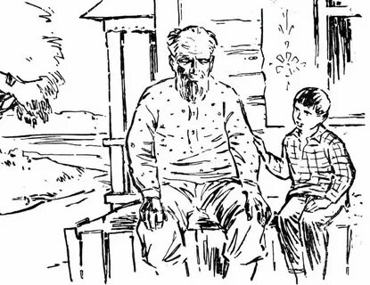 Рисунок на тему старый дед и внучек (50 фото) .