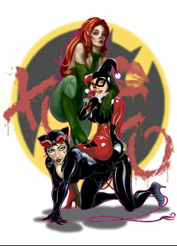 Харли квинн и джокер бэтгерл. Харли квинн и другие злодеи. Харли квинн и айви и кошка. Злодейка харли квинн. Системы злодейки.