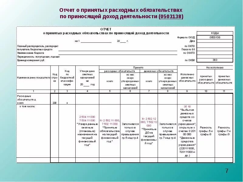 Форма отчета 5. Отчет принят. Отчет по приносящей доход деятельности. Отчет о принятых бюджетных обязательствах. Отчет принял.