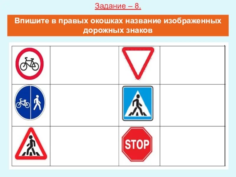 Тест 3 класс дорожные знаки школа россии. Дорожные знаки задания. Задания по дорожным знакам. Карточки со знаками дорожного движения. Задания по знакам дорожного движения для детей.