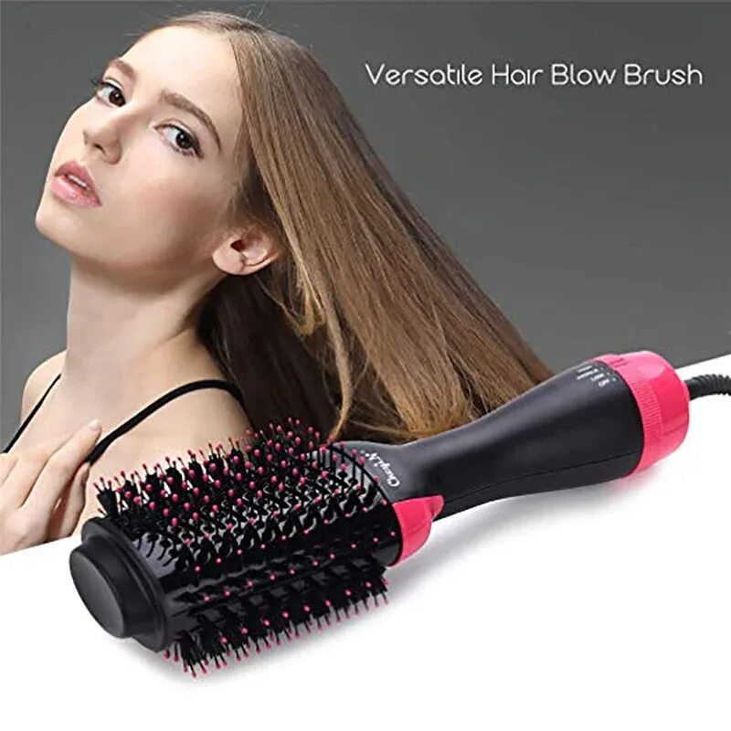 Щетка стайлер для волос. One-step hair dryer &amp; volumizer. стайлер фен-щетка one step. 3 in 1 hair dryer and volumizer professional styler. расческа выпрямитель + фен brush dryer.