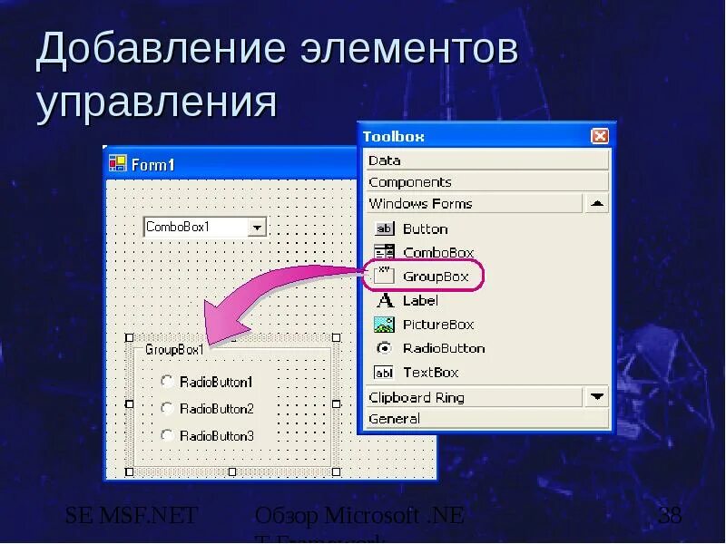 Открыть форму элемента. Элементы управления. Стандартные элементы управления. Элементы управления Windows forms. Элемент управления называется.