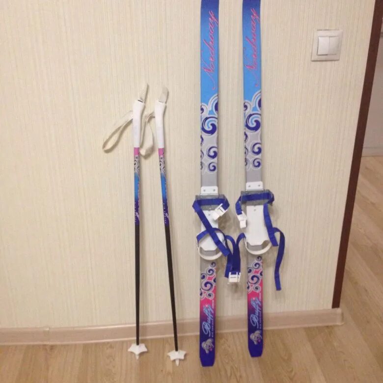 крепление "цикл", с палками. лыжи детские вологда. (с палками). лыжи детские «вираж-спорт» с палками, 100/100 см. лыжи детские на рост 104.