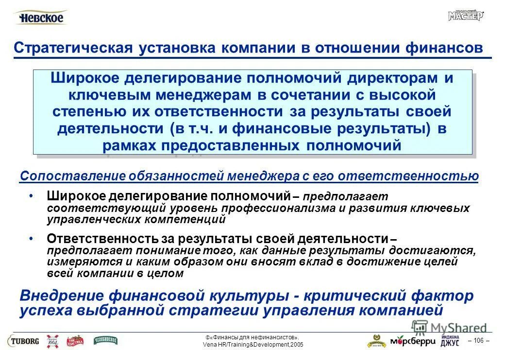 Стратегические установки организации.. Финансы для нефинансистов. Финансы для нефинансистов презентация. Делегирование полномочий директора по финансам. Учреждение в установленное время