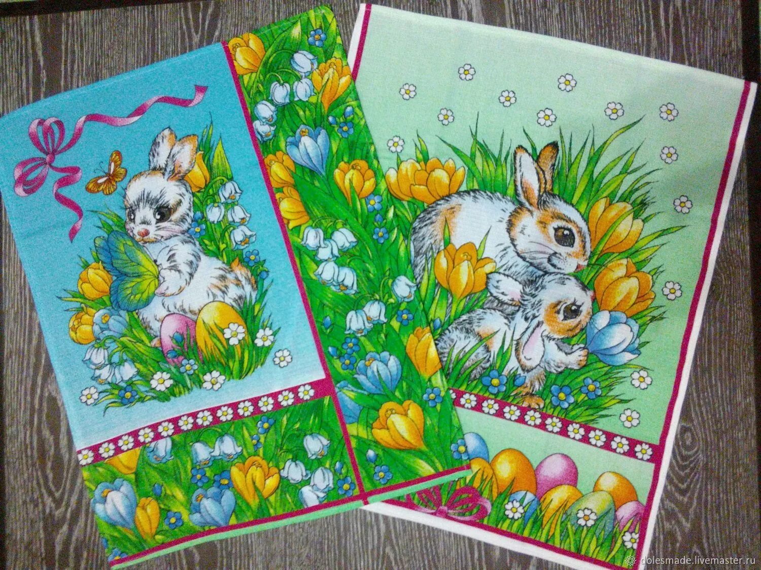 Полотенце кухонное с зайцами