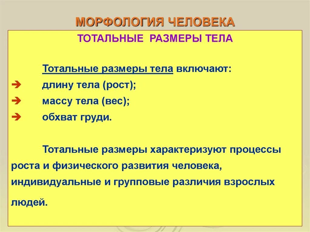 Морфология человека. Тотальные и парциальные Размеры тела. Морфология в антропологии. Тотальные Размеры в антропологии это.