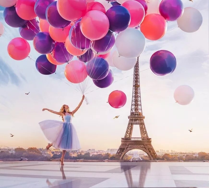 Шарами парижа. Картина с воздушными шарами. Шарики воздушные картинки. Девушка с воздушными шарами. Открытки с воздушными шарами.