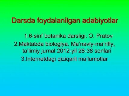 Adabiyotlar ro yxati
