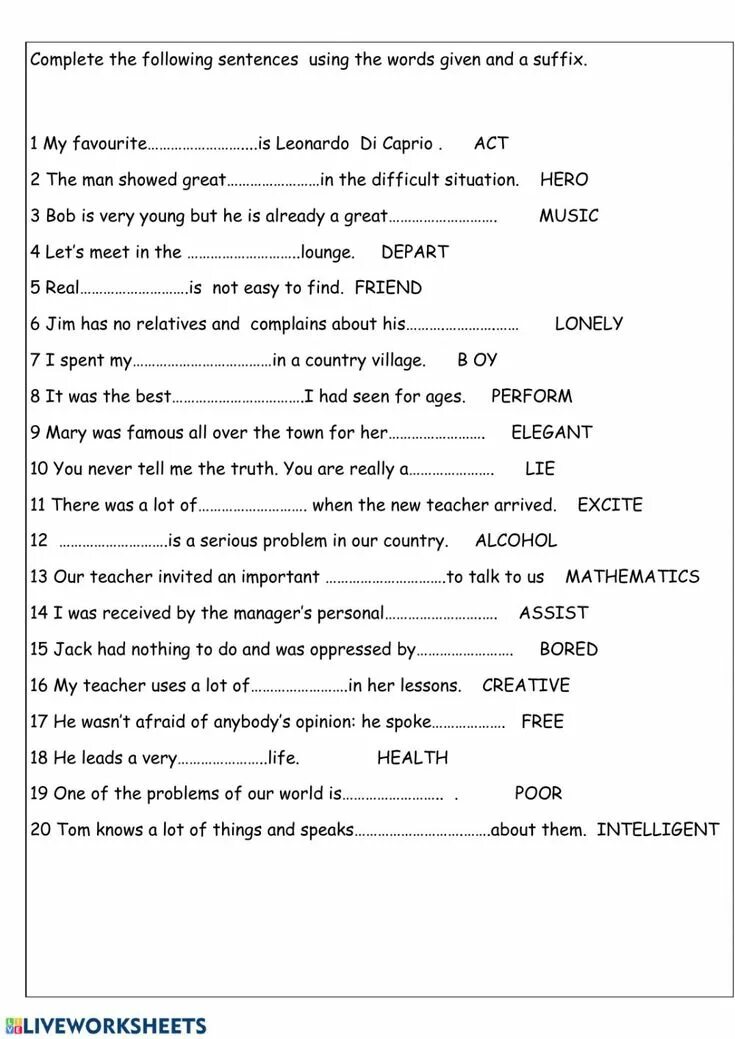 Complete using suffixes. Suffixes exercises. adjective suffixes exercises. suffixes worksheets. suffix less worksheets.