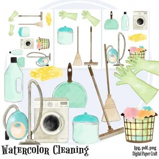 Instant Download House Cleaning Clipart Commercial and Personal Use Clipart...