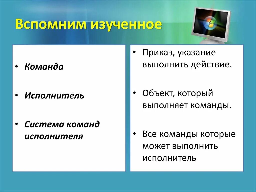 Исполнитель может выполнять любые команды