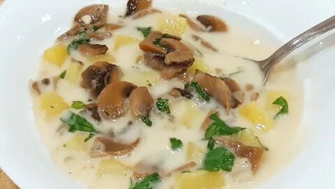 Рецепт грибного супа со сливками и сыром