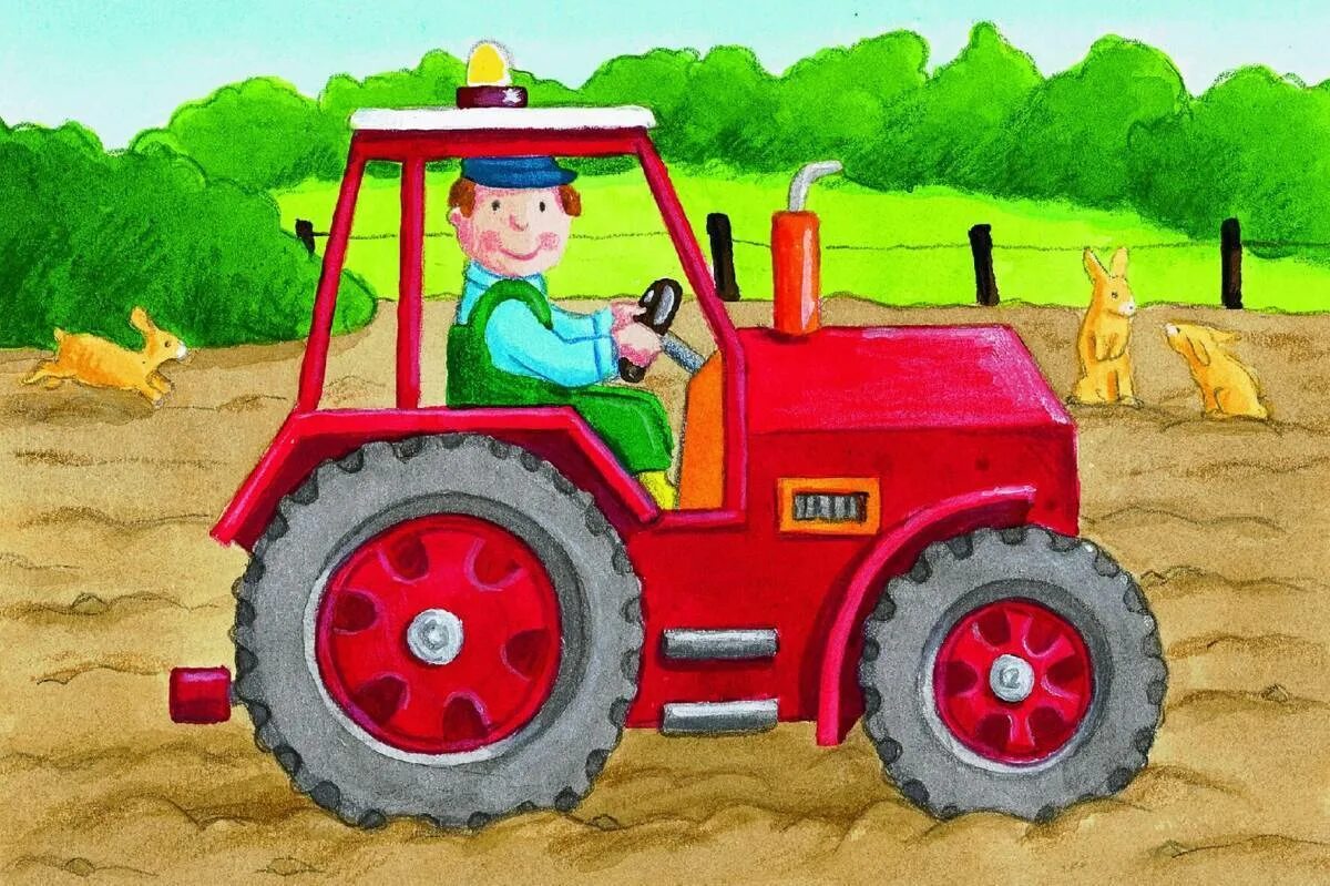 Тракторист для детей. Трактор для дошкольников. Картина трактора для детей. Тракторист для дошкольников.