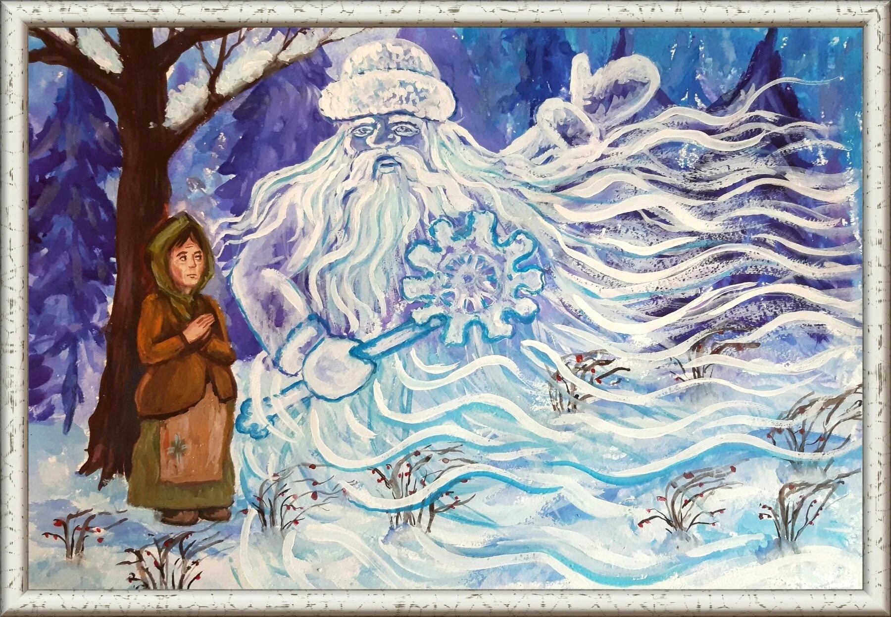 Рисунок мороз. Рисунок на тему Мороз красный нос. Мороз красный нос Некрасов иллюстрации.