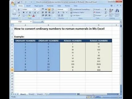 Римские цифры в excel