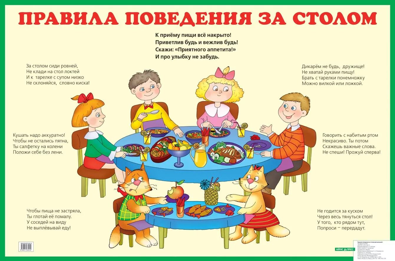 Правила за столом для детей
