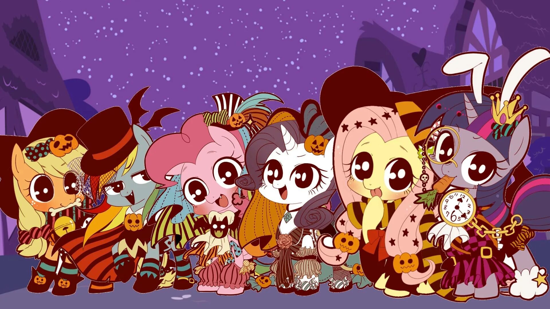 My little pony хэллоуин. Май литл пони хэллоуин. My little pony ночь кошмаров. Мой маленький пони хэллоуин. Найтмер мун арт.