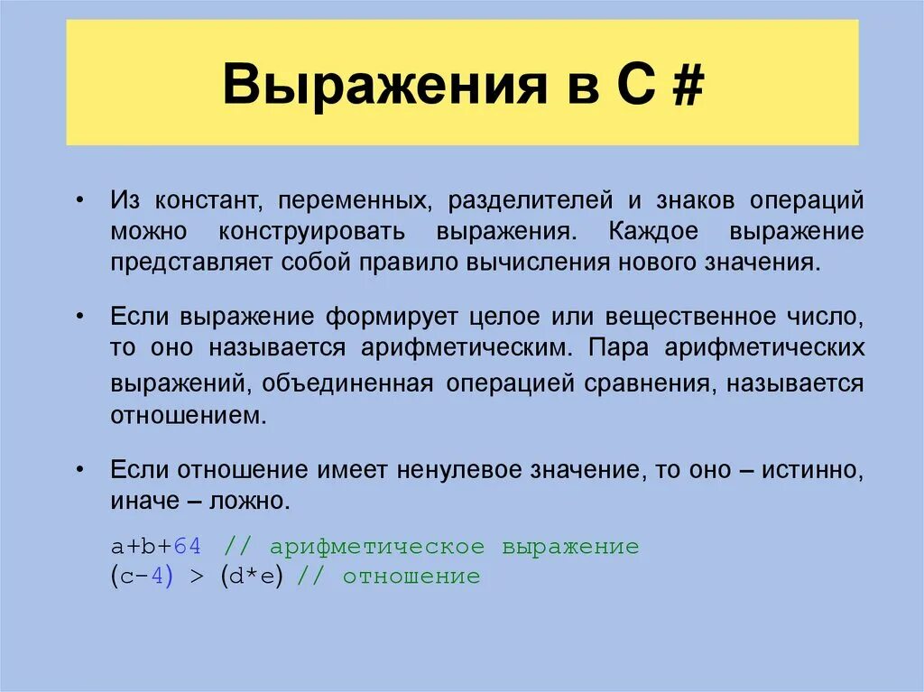 Выражения c#. Выражение в программировании это. Выражения на языке программирования. Переменные операции выражения в c++.