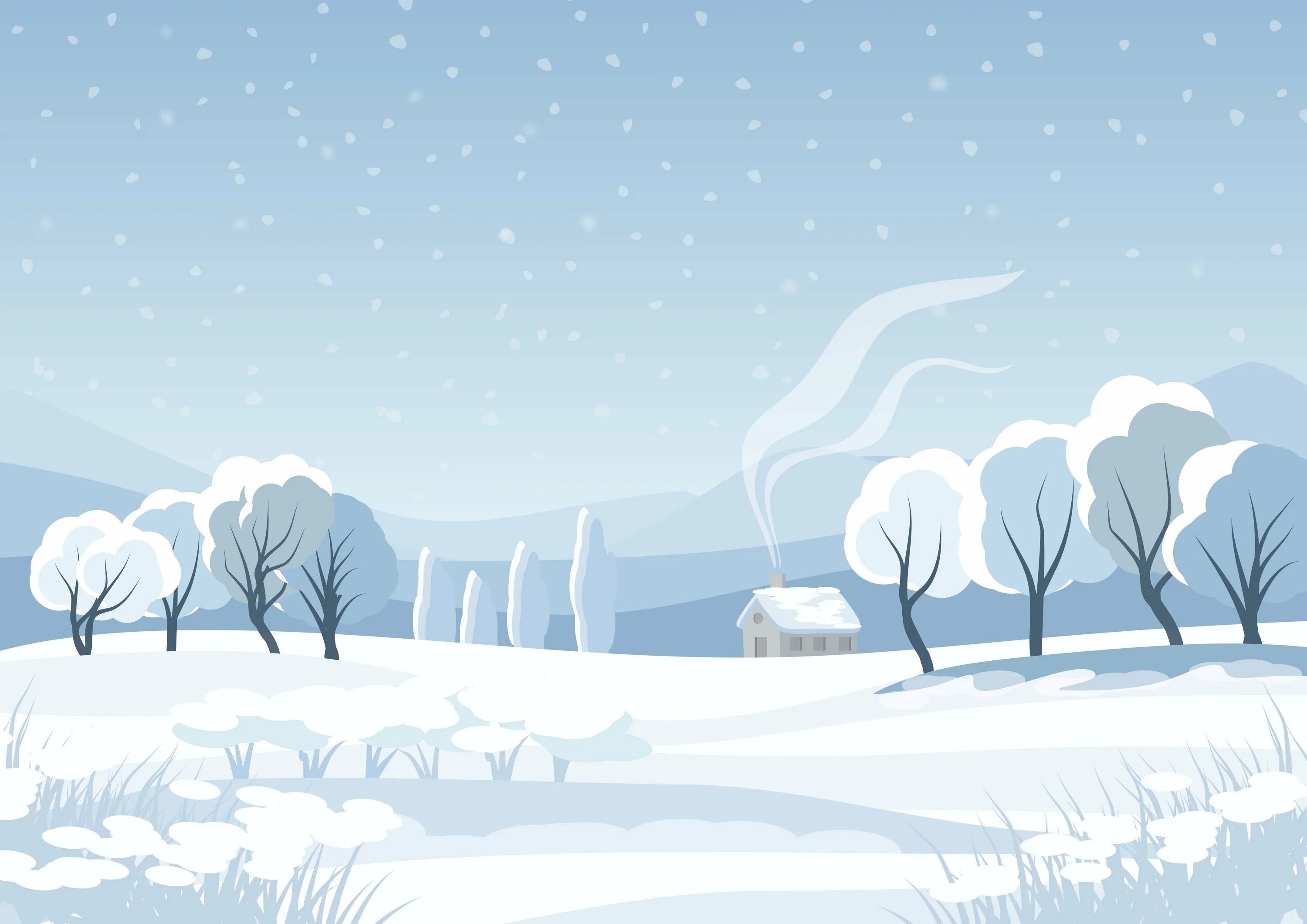 Стилизованные зимние пейзажи. Зима рисунок. Зима вектор. Зимний пейзаж мультяшный. Сугроб рисунок
