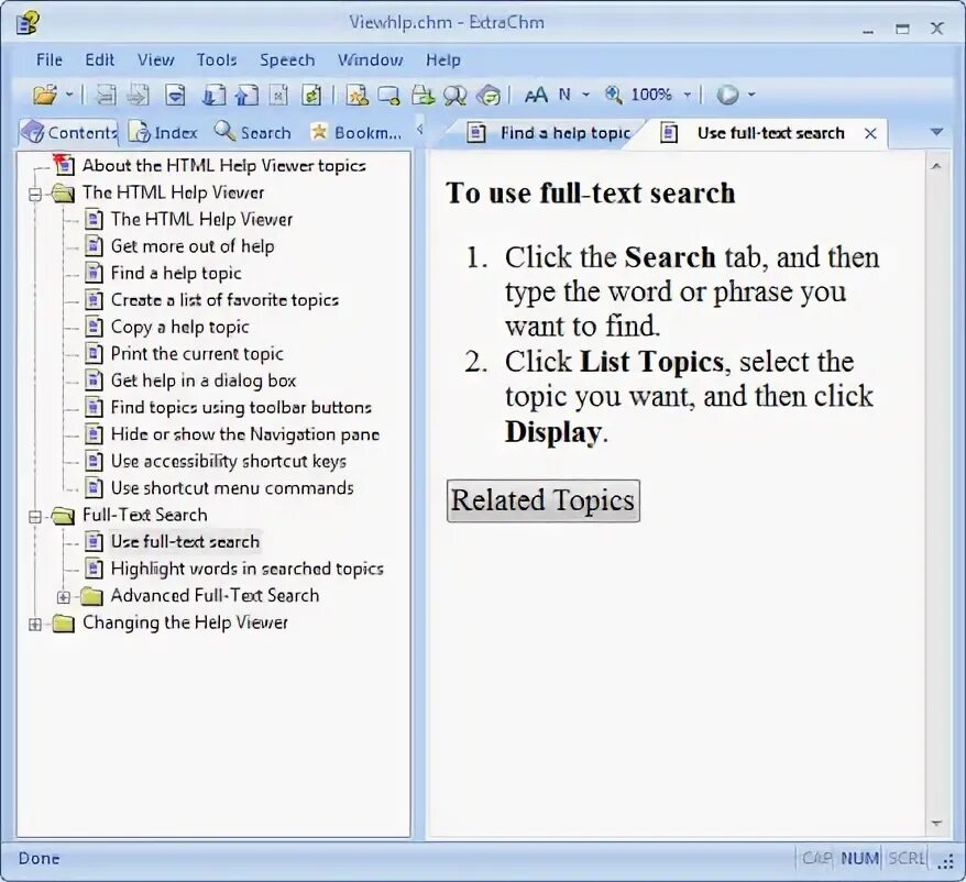 View help file. Chm editor. microsoft help viewer. dialogue find the way.