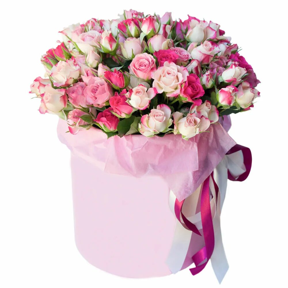 Букет розовый купить. Кустовые розы в шляпной коробке. Букет кустовых роз в шляпной коробке. Шляпная коробка с кустовой розой. Композиции в шляпной коробке с кустовой розой.